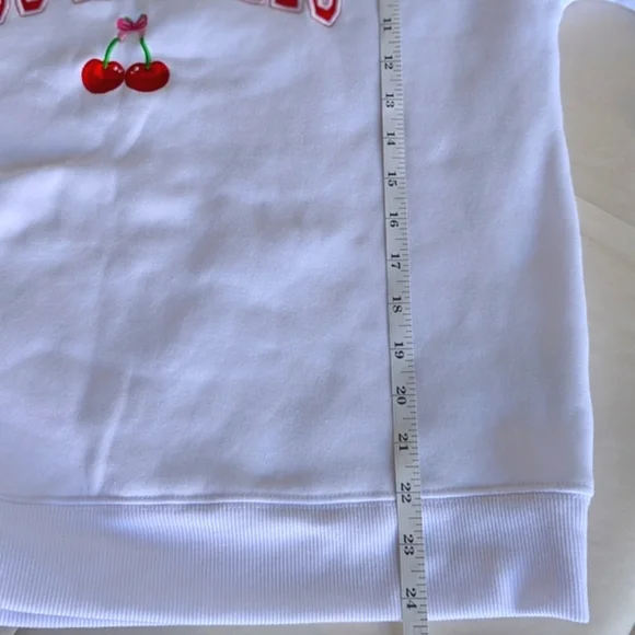 Faded Rose Los Angeles & Cherry Graphic Off-shoulder Long Sleeve Sweatshirt sz M - Picture 7 of 8